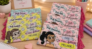 Kit 10 Necessaires Slim Personalizadas 28 x 18 cm