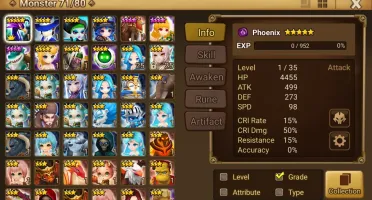 Reroll Summoners War lvl10 com Fenix Dark - Jaara +500 gemas