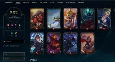 Conta ouro lol 230+ skins