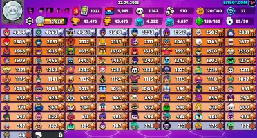 45,5KTROFÉUS 90/90 BRAWL 139GADGETS+120STAR POWERS+187SKINS