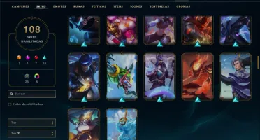 Conta Unranked com TODOS OS CHAMPS e 108 skins