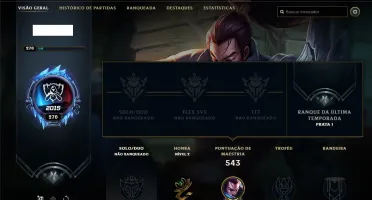 Conta Unranked com TODOS OS CHAMPS e 108 skins