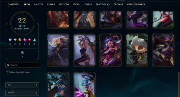 Unranked com 60 Champs e 22 Skins