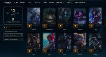 Unranked com 60 Champs e 22 Skins