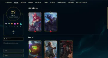 Unranked com 60 Champs e 22 Skins