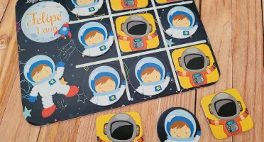 Jogo da Velha Astronauta Cartonado 19 x 14 cm