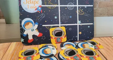 Jogo da Velha Astronauta Cartonado 19 x 14 cm