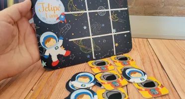 Jogo da Velha Astronauta Cartonado 19 x 14 cm