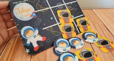 Jogo da Velha Astronauta Cartonado 19 x 14 cm