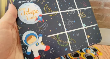 Jogo da Velha Astronauta Cartonado 19 x 14 cm