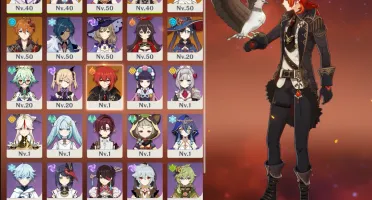 Childe, Raiden, Yelan Mona e Diluc + 2armas 5* Ar42