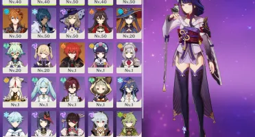 Childe, Raiden, Yelan Mona e Diluc + 2armas 5* Ar42