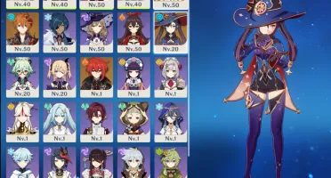 Childe, Raiden, Yelan Mona e Diluc + 2armas 5* Ar42