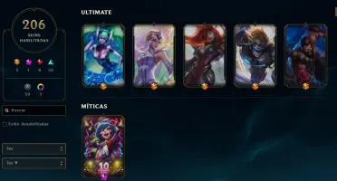 Conta lol lvl 261(todas ultimates,+200) quase todos campeões