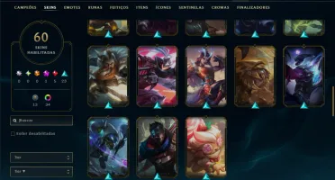 Esmeralda 1 com TODOS os Champs e 60 Skins ( TOP / ADC )
