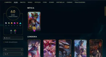 Esmeralda 1 com TODOS os Champs e 60 Skins ( TOP / ADC )