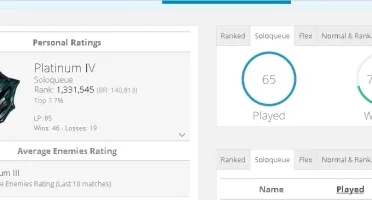 Conta lol Platina 4 71% de winrate perfeita para smurfar