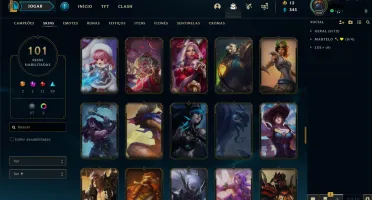 CONTA LOL COM VÁRIAS SKINS, PRATA 2 E VALORANT PLATINA 3