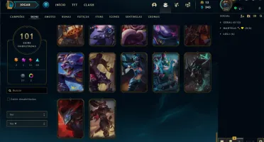 CONTA LOL COM VÁRIAS SKINS, PRATA 2 E VALORANT PLATINA 3
