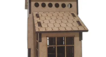 Mini Casinha MDF modelo com 02 sacada, diorama 14x15