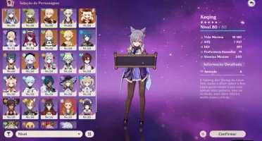 Conta Genshin Impact AR50/5 personagens 5 star/Benção da lua