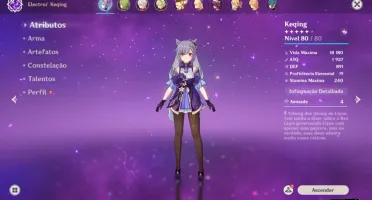 Conta Genshin Impact AR50/5 personagens 5 star/Benção da lua