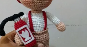 Amigurumi Chocalho Bombeiro