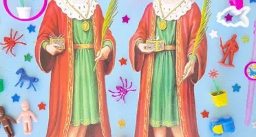 Quadro de Madeira Cosme e Damião