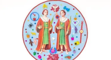 Quadro de Madeira Cosme e Damião