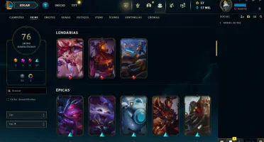 Conta LOL LVL 77 | 116 Campeões| 76 Skins |UNRANKED| 2014