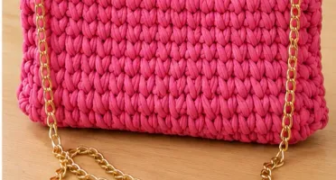Bolsa cloud de croche Rosa
