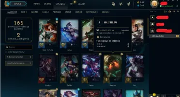 CONTA NV 84 COM 19 SKINS 46 CAMPEÕES