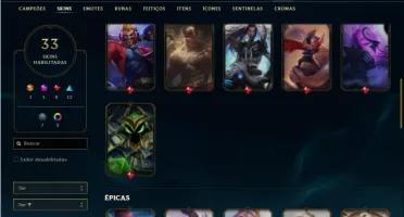 Conta prata 4 com 70 Champs e 33 Skin + RYZE TRIUNFANTE RARA