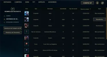 Ferro 2 com 20 Champs e 1 Fragmento de skin