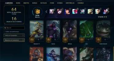 Ferro 2 com 20 Champs e 1 Fragmento de skin