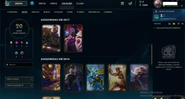 CONTA LOL - PLATINA 1 - SKINS VITORIOSAS DESDE A SEASON 3