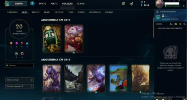 CONTA LOL - PLATINA 1 - SKINS VITORIOSAS DESDE A SEASON 3