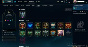 CONTA LOL - PLATINA 1 - SKINS VITORIOSAS DESDE A SEASON 3