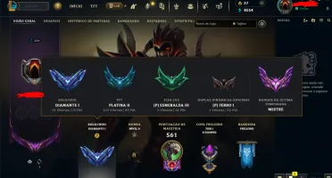 conta league of legends diamante com skins