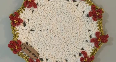 Porta Copo Flor de Natal - 14cm - Kit 4 unidades