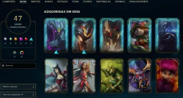 [Entrega Automática] Conta Lol Ouro, 47 Skins, 13K Ea, á mão