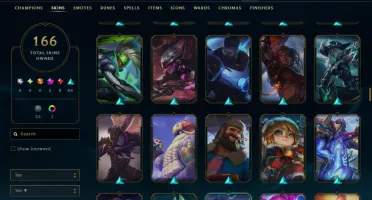 Conta Lol 166 Skins|Todos Os Bonecos|Full Acesso