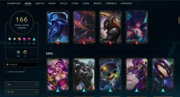 Conta Lol 166 Skins|Todos Os Bonecos|Full Acesso