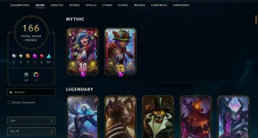 Conta Lol 166 Skins|Todos Os Bonecos|Full Acesso
