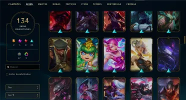 Conta prata 1 com 150 champs e 134 skins