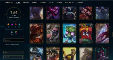 Conta prata 1 com 150 champs e 134 skins