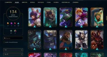 Conta prata 1 com 150 champs e 134 skins