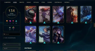 Conta prata 1 com 150 champs e 134 skins