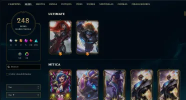 Ouro 1 com TODOS os Champs e 247 Skins +3 Prestigios