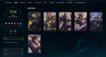 Ouro 1 com TODOS os Champs e 247 Skins +3 Prestigios